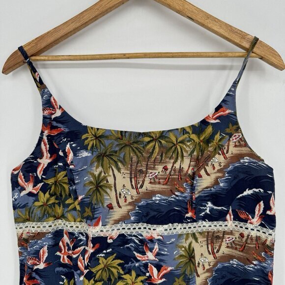 No Boundaries Mini Dress Y2K 90s Hawaiian 100% Cotton Juniors Large 11/13 - Picture 2 of 9